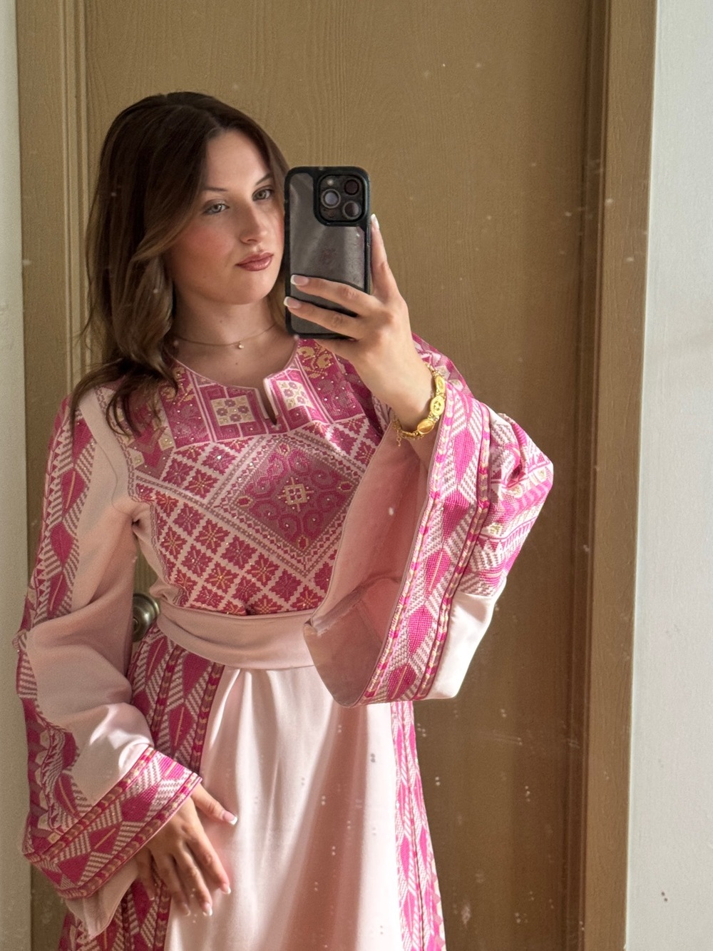Pink Palestinian Thobe